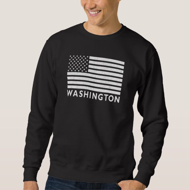 Washington USA Flag Washington American Flag US Ho Sweatshirt (Front)
