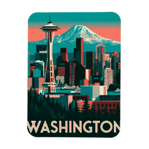 Washington USA Seattle Pacific Northwest Travel 🌲 Magnet