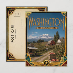 Washington Vintage Art Deco Golden Age Postcard