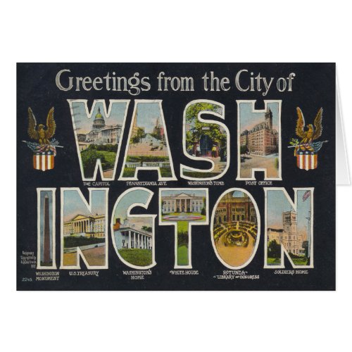 Washington Vintage Travel Postcard Restored