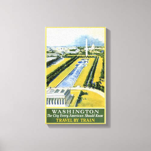 Washington Vintage Travel Poster Restored Canvas Print