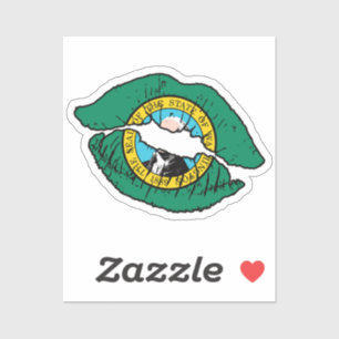 Washington Washingtonian Lipstick Love Flag Sticker