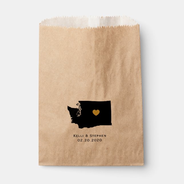 Washington Wedding Favor Treat Sacks, Gift Bags (Front)