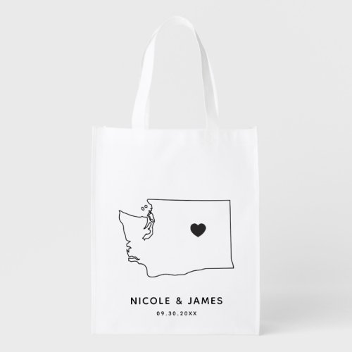 Washington Wedding Welcome Bag Map Tote Black Bag