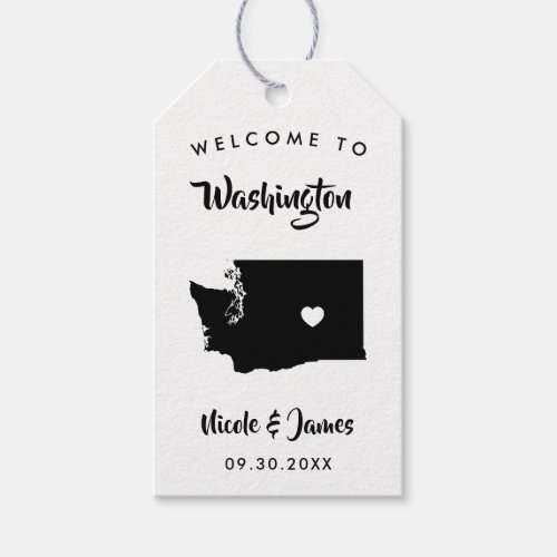 Washington Wedding Welcome Bag Tags Map Gift Tags