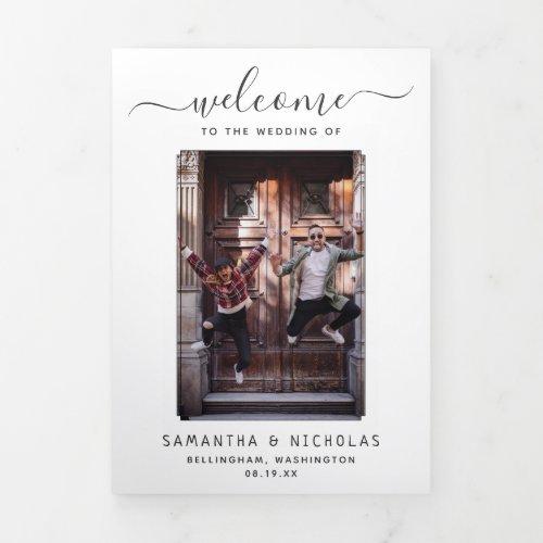 Washington Wedding Welcome Letter  Itinerary Tri_Fold Program