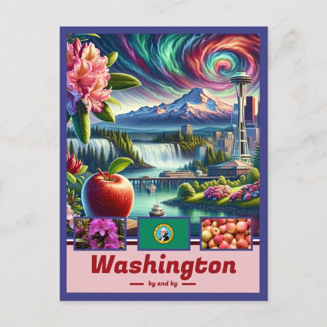 Washington Wonders Iconic Landscapes Postcard (Front)