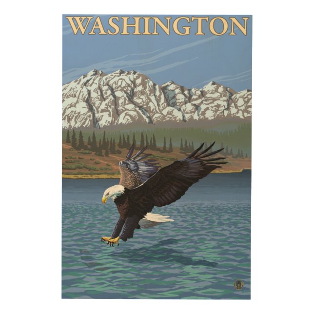 WashingtonDiving Eagle Wood Wall Decor (Front)