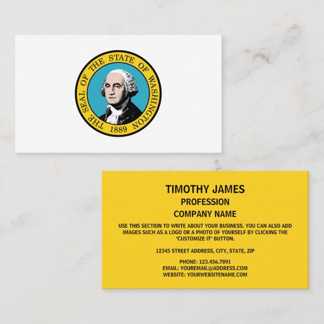 Washingtonian Seal, Seal of Washington Business Card (Front/Back)