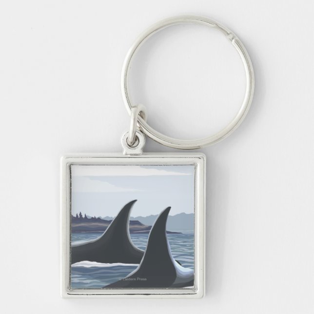 WashingtonOrca Fins Keychain (Front)