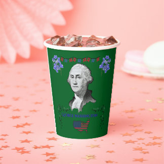 Washington's Contribution forest green Paper Cups