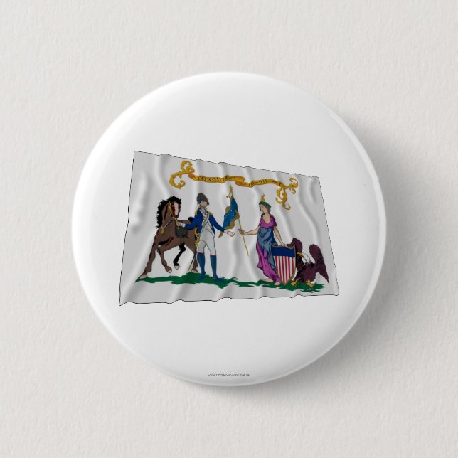 Washington's Lifeguard Flag Pinback Button (Front)