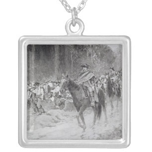 Washington's Retreat from Great Meadows Silver Plated Necklace