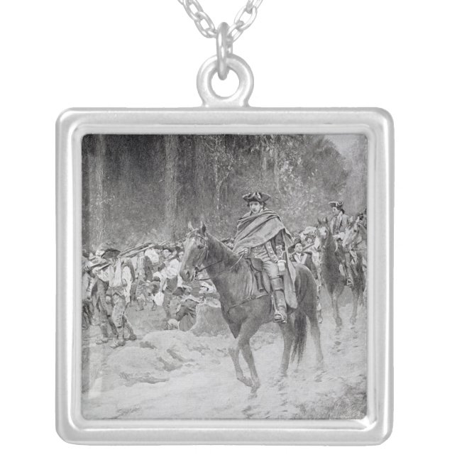 Washington's Retreat from Great Meadows Silver Plated Necklace (Front)