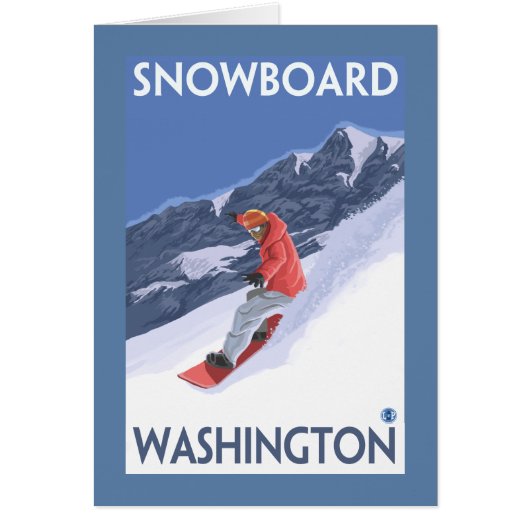 WashingtonSnowboarding Vintage Travel Poster (Front)