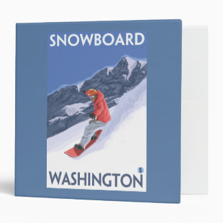 WashingtonSnowboarding Vintage Travel Poster 3 Ring Binder