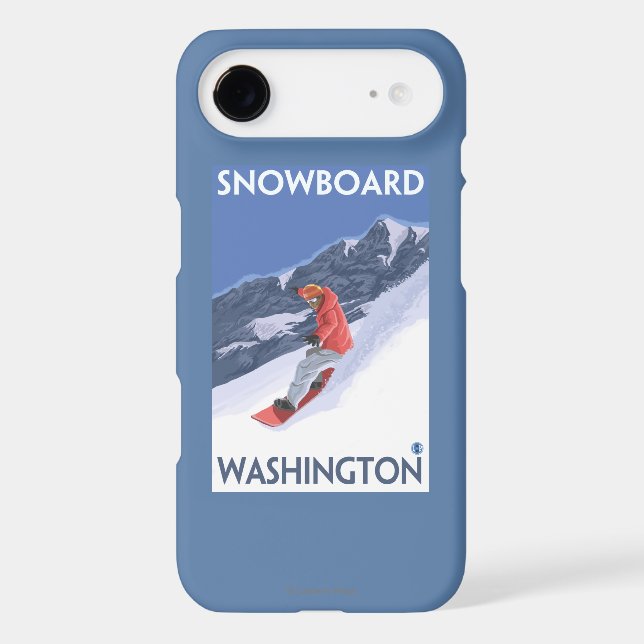 WashingtonSnowboarding Vintage Travel Poster Case-Mate iPhone Case (Back)
