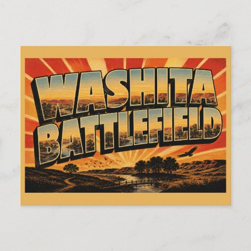 Washita Battlefield Oklahoma Vintage Postcard