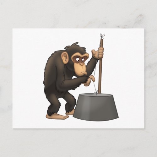 Washtub_Bass_Playin Chimp Postcard