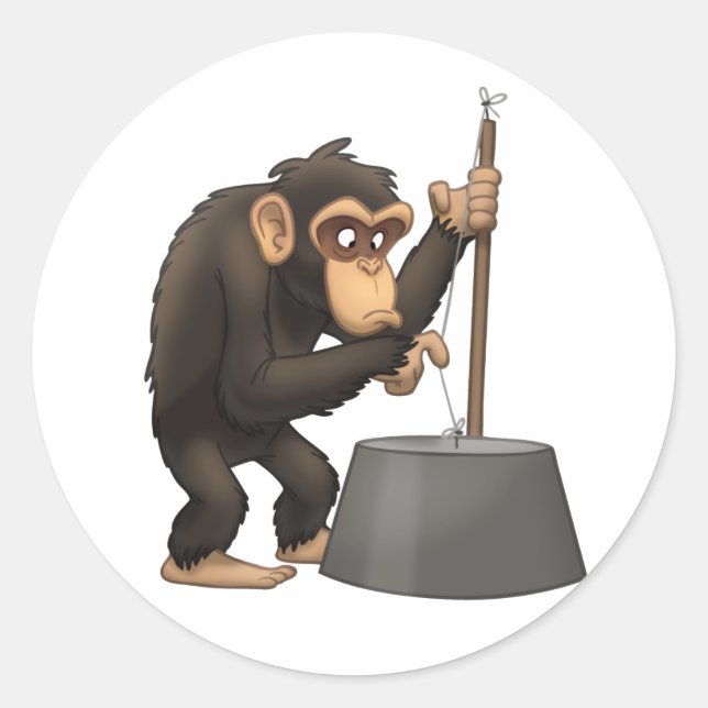 Washtub-Bass-Playin’ Chimp Stickers (Front)