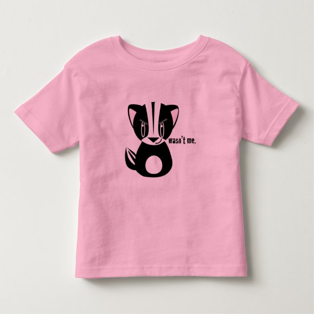 "Wasn't Me" Cartoon Skunk Tee (Front)