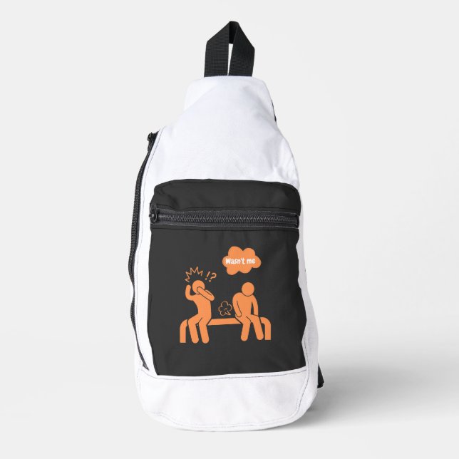 wasn't me, i don't fart sling bag (Front)