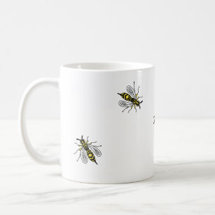 Wasp Custom Name Bee Yellowjacket Creepy Scary bug Coffee Mug