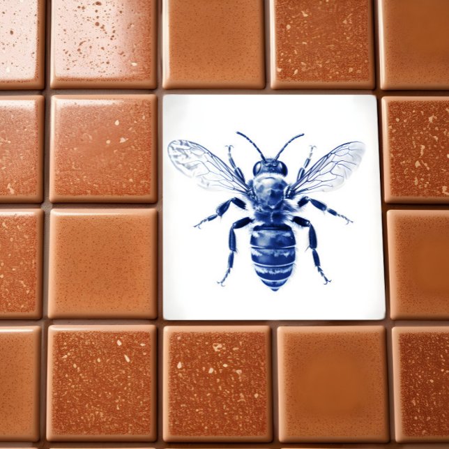 Wasp Faux Cyanotype -  Ceramic Tile (Creator Uploaded)