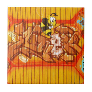 Wasp Graffiti Wall Ceramic Tile