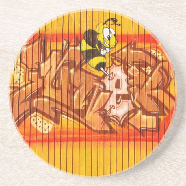 Wasp Graffiti Wall Coaster (Front)