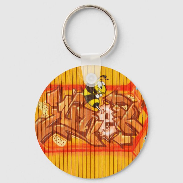 Wasp Graffiti Wall Keychain (Front)
