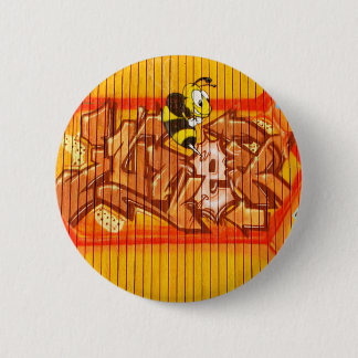 Wasp Graffiti Wall Pinback Button