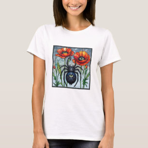 Wasp hornet bee stained glass poppy flower insect T-Shirt
