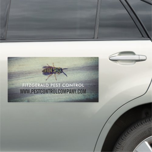 Wasp on Wood Pest Control Car Magnet