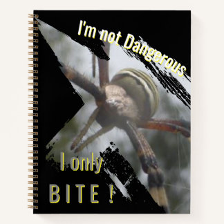 Wasp Spider Close Up Fun Cust. Text Notebook