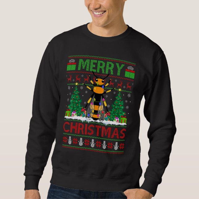 Wasp   Xmas Tree Ugly Santa Wasp Christmas Sweatshirt (Front)