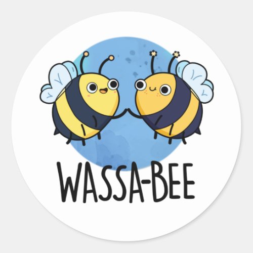 Wassabee Funny Wasabi Bee Pun Classic Round Sticker