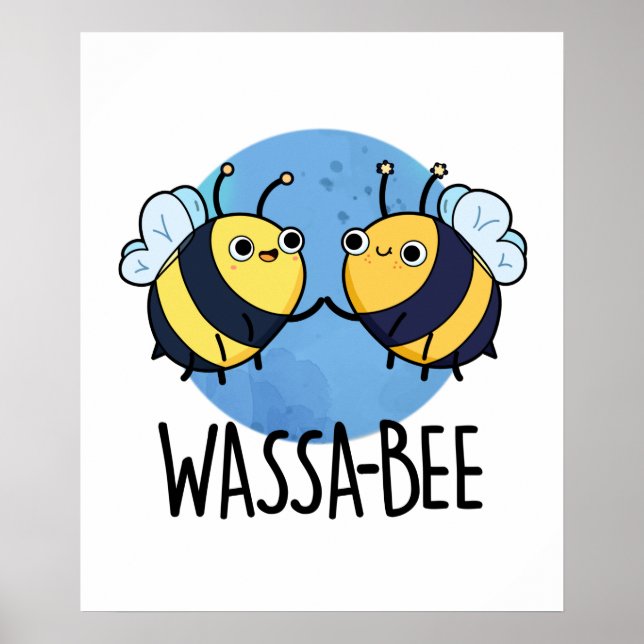 Wassabee Funny Wasabi Bee Pun Poster (Front)