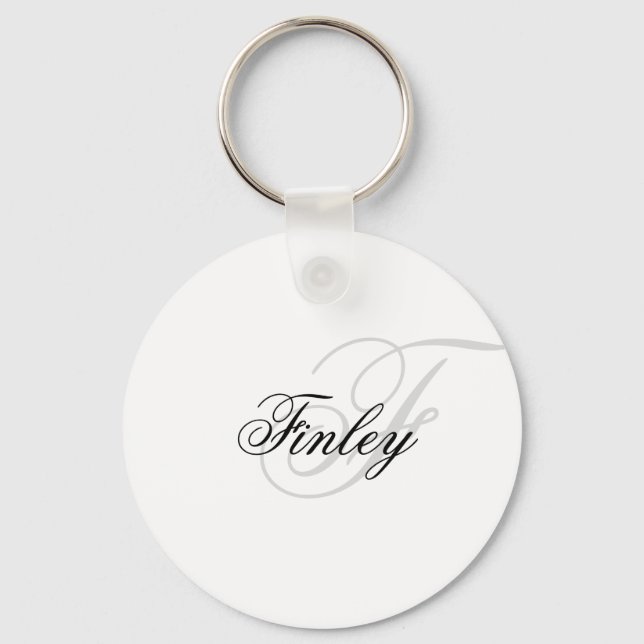 Wassermarke Minimalist Monogram Script Keychain (Front)