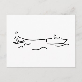 Wasserski Boot Waterski Postcard by Lineamentum at Zazzle