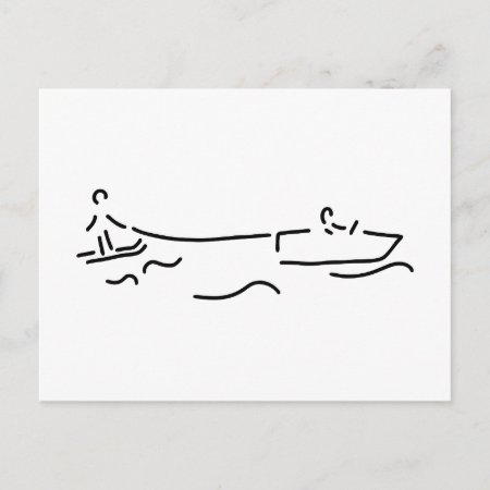 Wasserski Boot Waterski Postcard