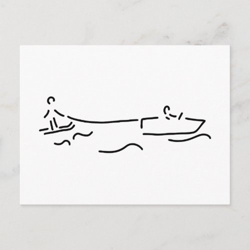 wasserski boot waterski postcard