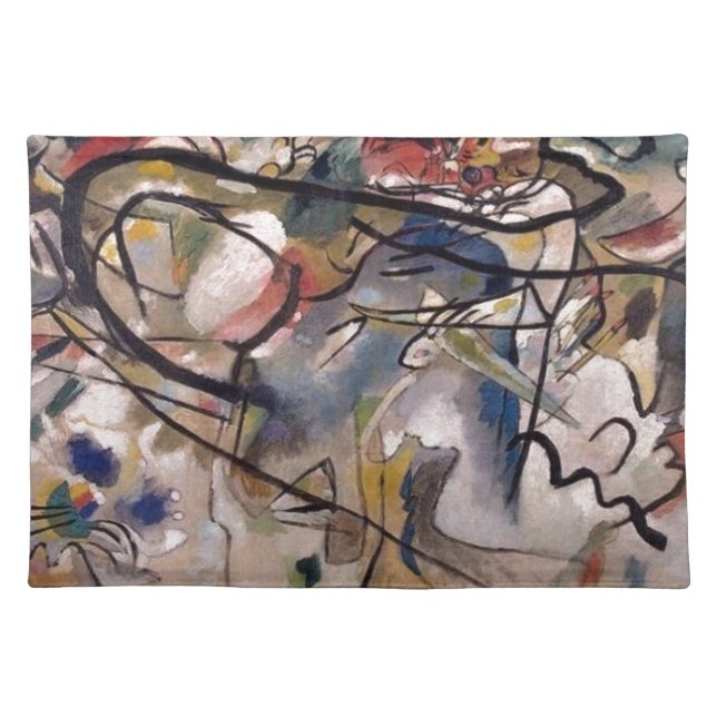 Wassily Kandinsky Abstract Painting Cloth Placemat (Front)