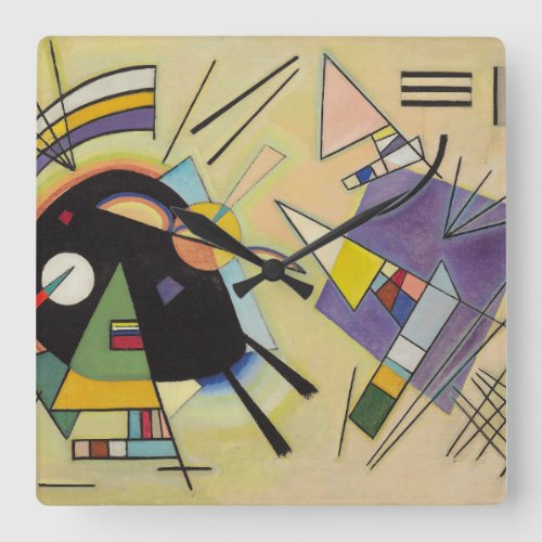 WASSILY KANDINSKY _ Black and violet Square Wall Clock