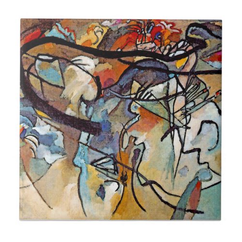 Wassily Kandinsky _ Composition Five Abstract Art Ceramic Tile