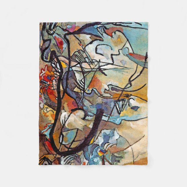 Wassily Kandinsky - Composition Five Abstract Art Fleece Blanket (Front)