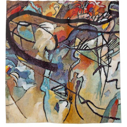 Wassily Kandinsky _ Composition Five Abstract Art Shower Curtain
