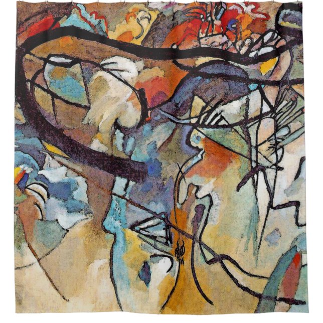 Wassily Kandinsky - Composition Five Abstract Art Shower Curtain (Front)