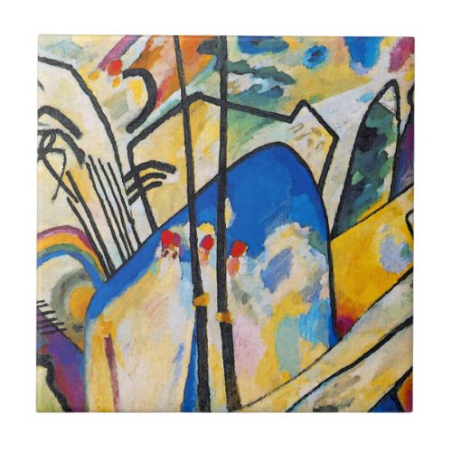 Wassily Kandinsky Composition Four _ Abstract Art Ceramic Tile