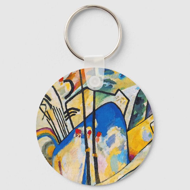 Wassily Kandinsky Composition Four - Abstract Art Keychain (Front)